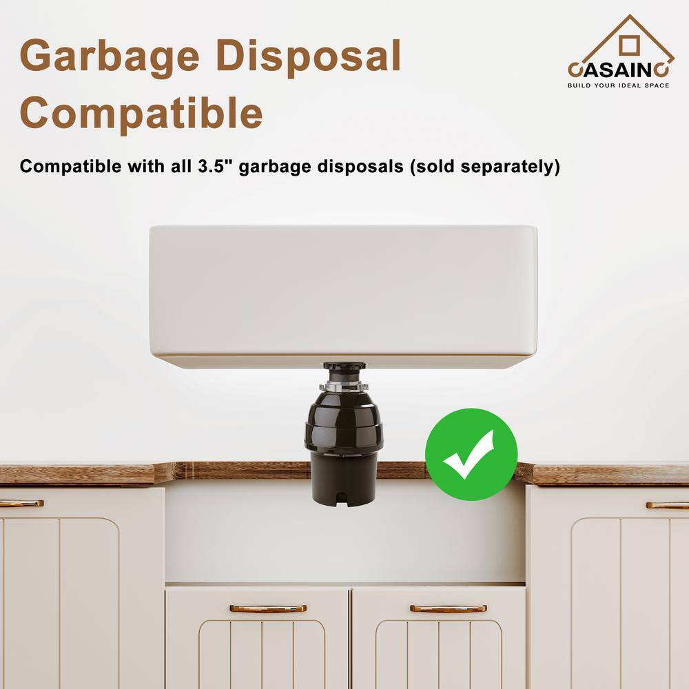 33" Black Fireclay Farmhouse Sink with Touchless Faucet