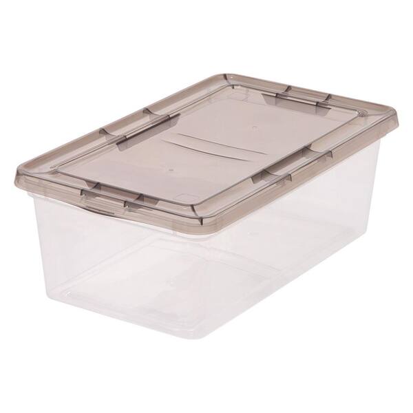 IRIS 6-Qt. Storage Box in Clear with Gray Lid (18-Pack)