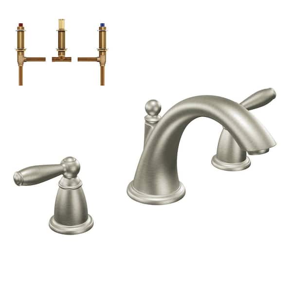 Brantford 2-Handle Deck-Mount Garden Tub Faucet in Brushed Nickel (Valve Included)