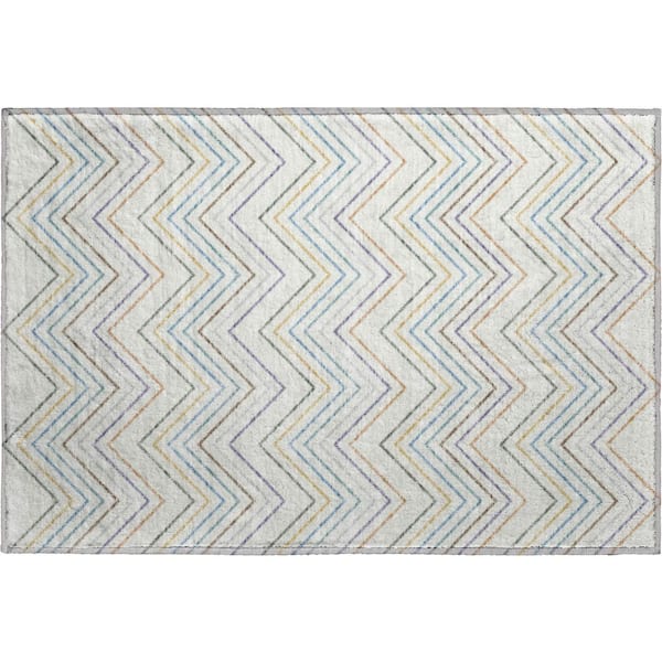 Mayfield Premium Machine Washable Abstract AMF2392 Seaside 2 ft. x 3 ft. Accent Rug
