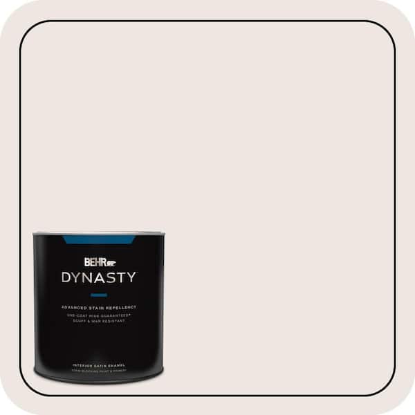 BEHR DYNASTY 1 qt. #N170-1 Tailors Chalk color Satin Enamel Interior Stain-Blocking Paint and Primer