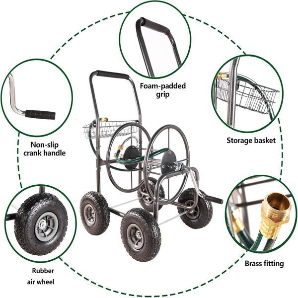 Garden Hose Holder GOFORWILD Garden Hose Reel Cart With Wheel