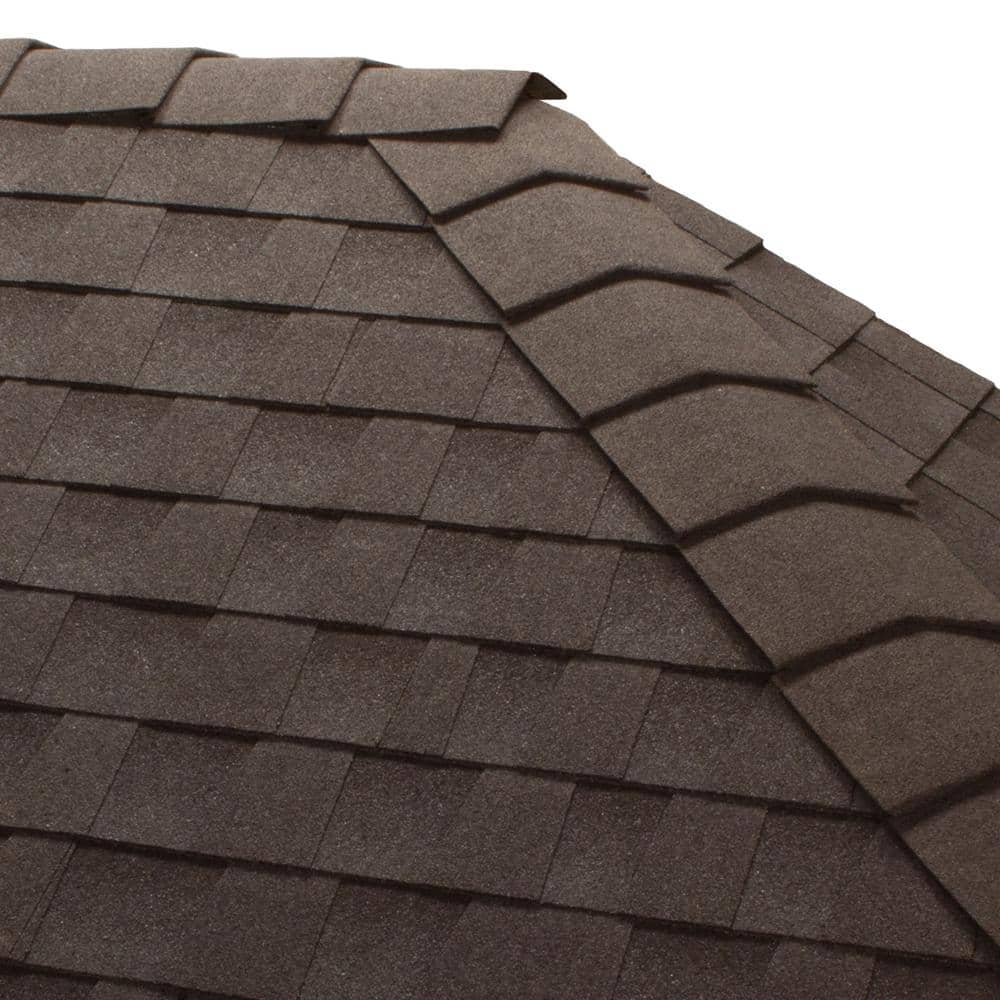 Gaf Timbercrest 10 In Width Charcoal Designer Bullnose Hip And Ridge