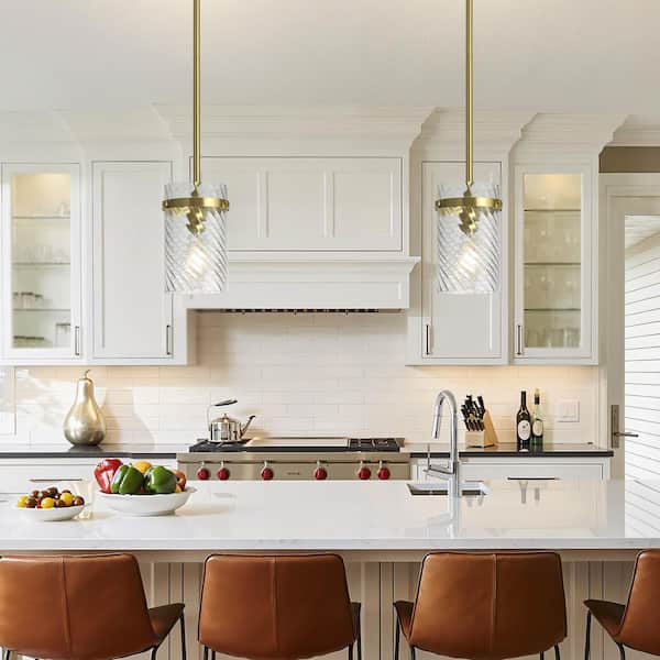 Henveton 1-Light Modern Brass Pendant Light for Kitchen Island
