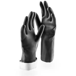 Large/XL Black Industrial Reusable Rubber Gloves (1-Pair)