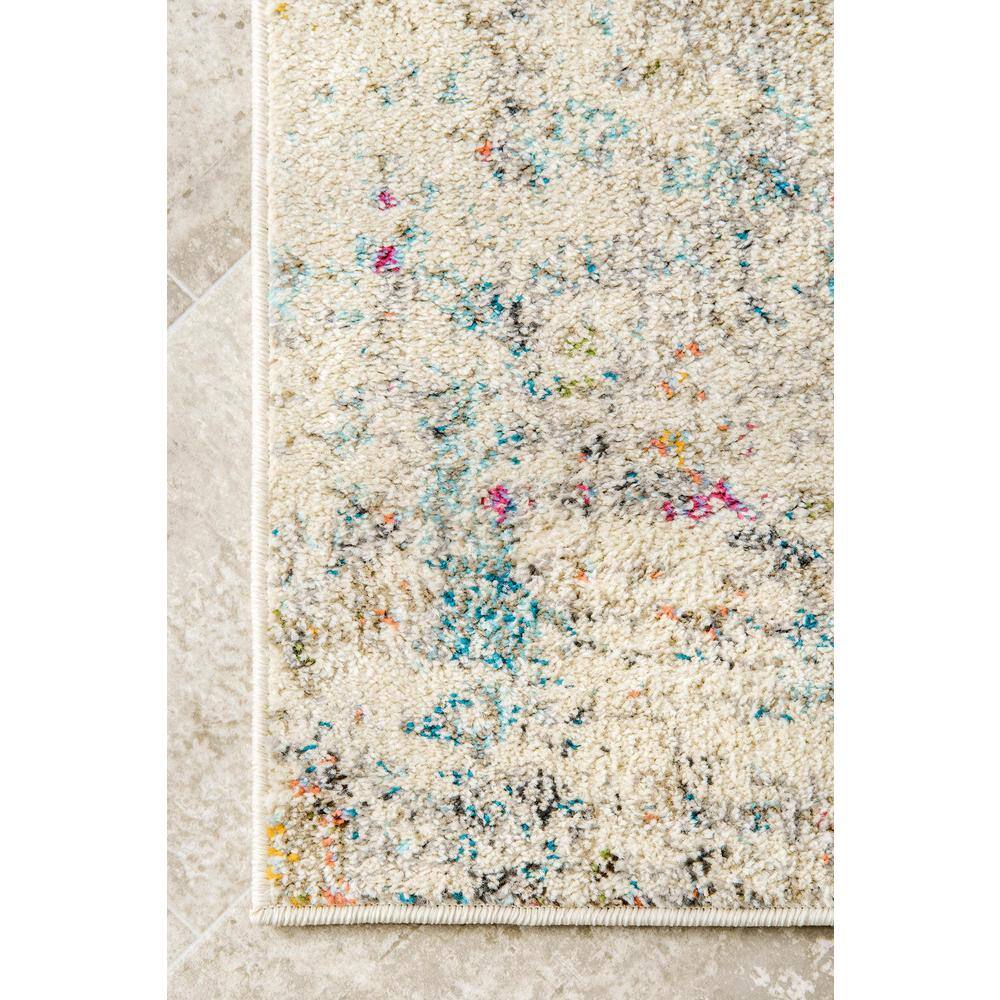 Multicolor Abstract Synthetic Stain-Resistant Rectangular Area Rug