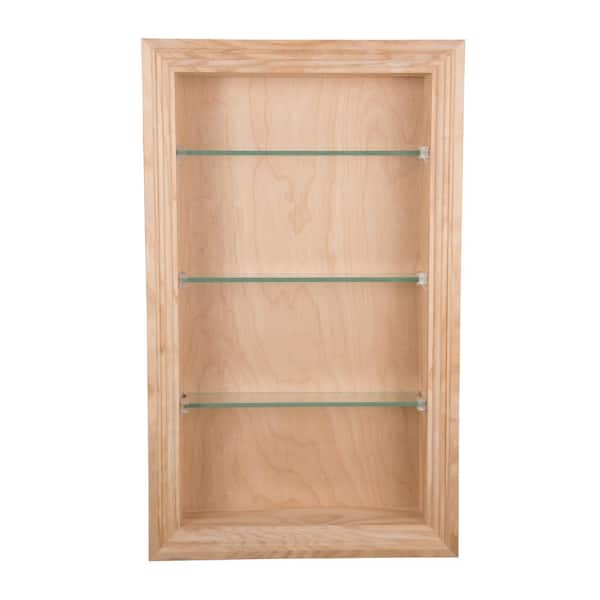 Nantucket 3.5 in. x 15.5 in. x 21.5 in. Unfinished Wood Recessed Wall Niche