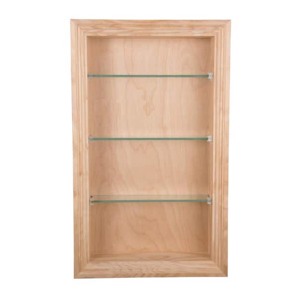 WG Wood Products Nantucket 3.5 in. x 15.5 in. x 23.5 in. Unfinished Wood Recessed Wall Niche