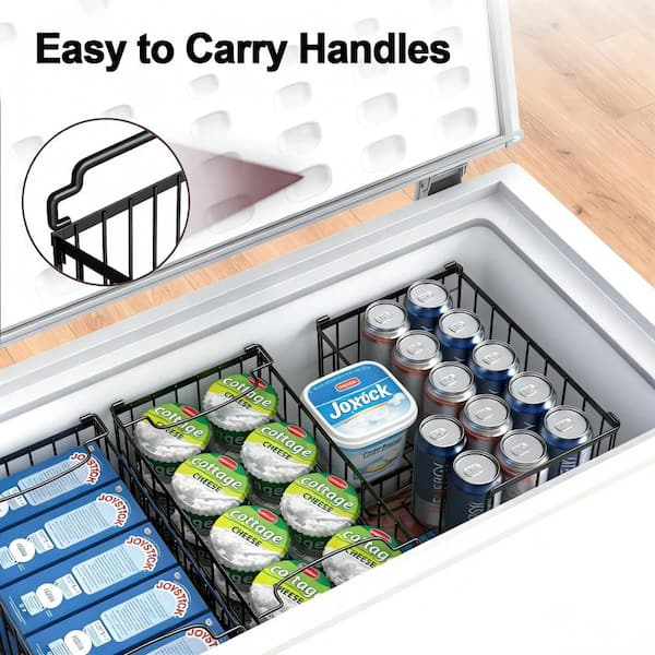 Wudkey 1-Shelf 4-Pack Stackable Freezer Storage Bin with Rustproof