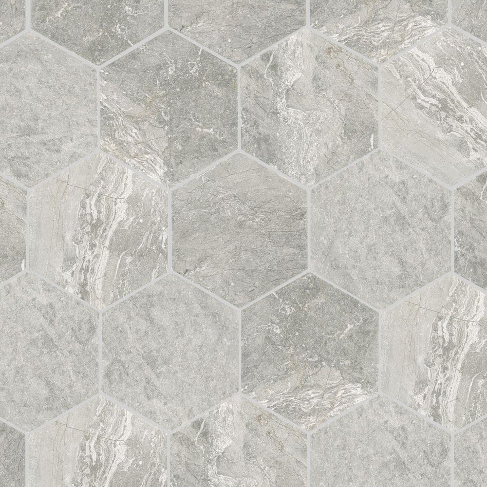 Perpetuo Eternal Grey Matte 8 in. x 9 in. Color Body Porcelain Floor and Wa