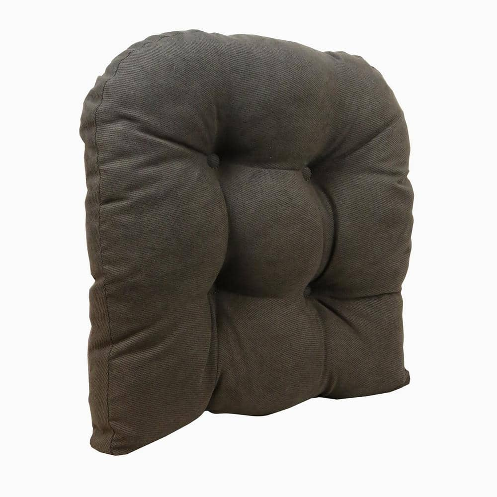  Gripper Non-Slip 17 in. x 17 in. Twillo Chocolate Tufted Universal Chair Cushions