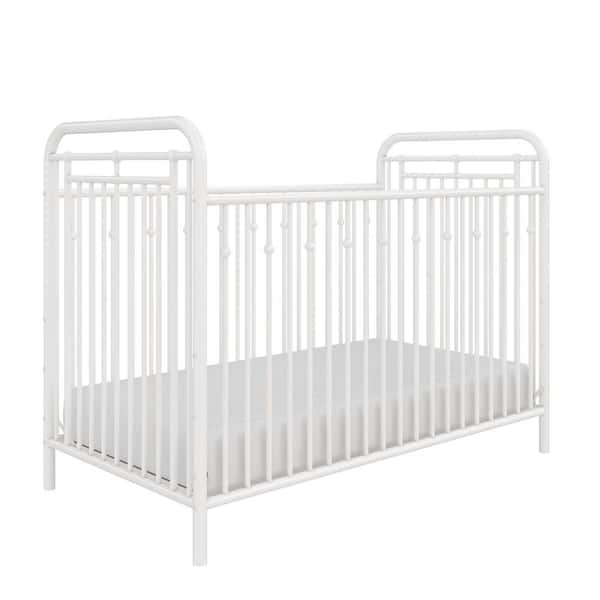 white iron crib