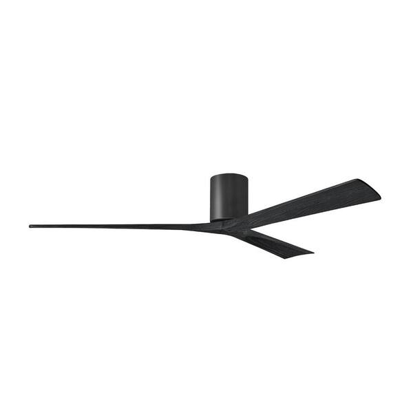 Matthews Fan Company Irene-H 60-in Matte Black Indoor/Outdoor Flush Mount Ceiling Fan with Remote (5-Blade)
