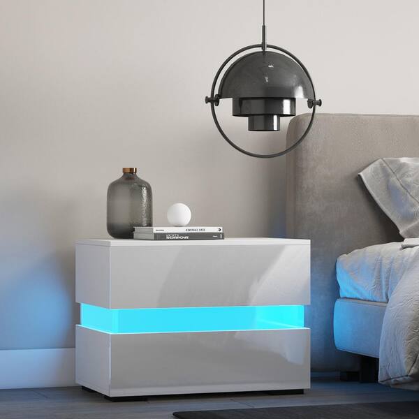 led side table grey