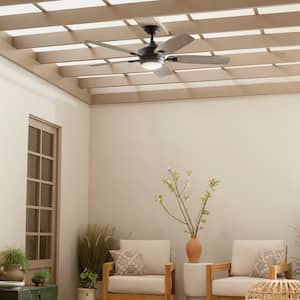 Tranquil 56 in. Integrated LED Indoor/Outdoor Olde Bronze Downrod Mount Ceiling Fan with Remote Control