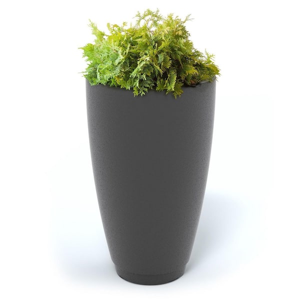 Mayne Caprio 26 in. Tall Self-Watering Graphite Grey Polyethylene ...