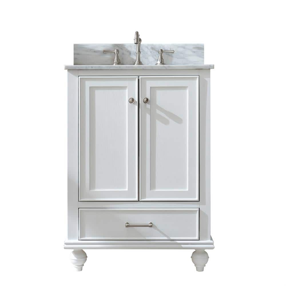 Melissa 24" Grain White Single Vanity with Carrara White Top