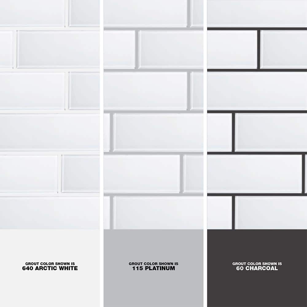 Bright White Glass Subway 4" x 12" Wall Tile