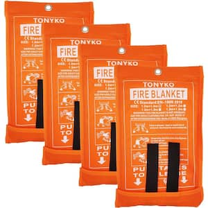 Etokfoks Fiberglass Fire Blanket for Emergency Surival, Flame