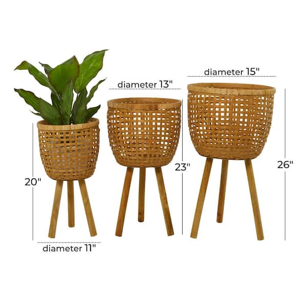 Wicker Planter Basket w Removable Legs for Indoor and Outdoor - All We 