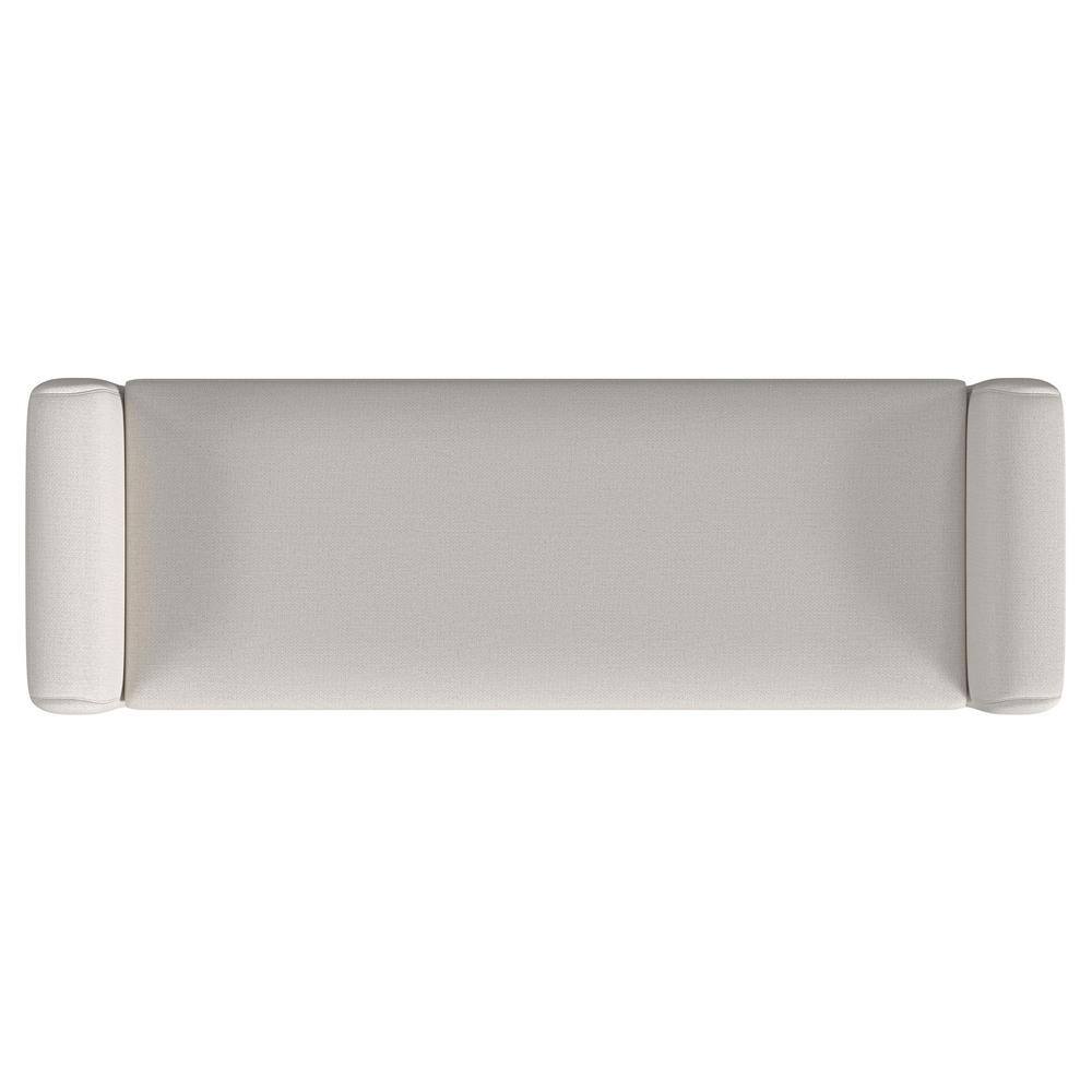 Vanilla Upholstered Transitional Bench with Armrests