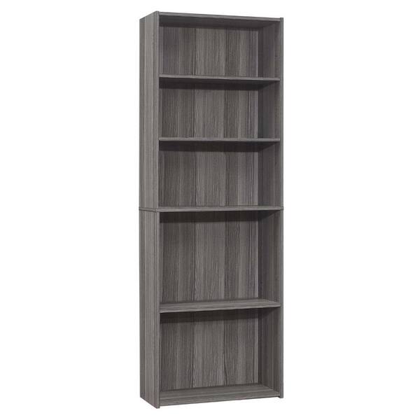 FC Design 70.75 in. Distressed Grey 5-Tier Corner Bookcase Display Storage  Rack Wooden Shelving Unit for Living Room Home Office 99JET100-2121-4 - The  Home Depot