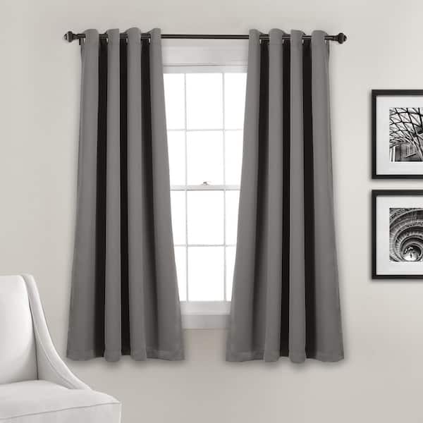 HOMEBOUTIQUE Insulated Grommet 52 in. W x 45 in. L Blackout Window Curtain Panels Dark Gray