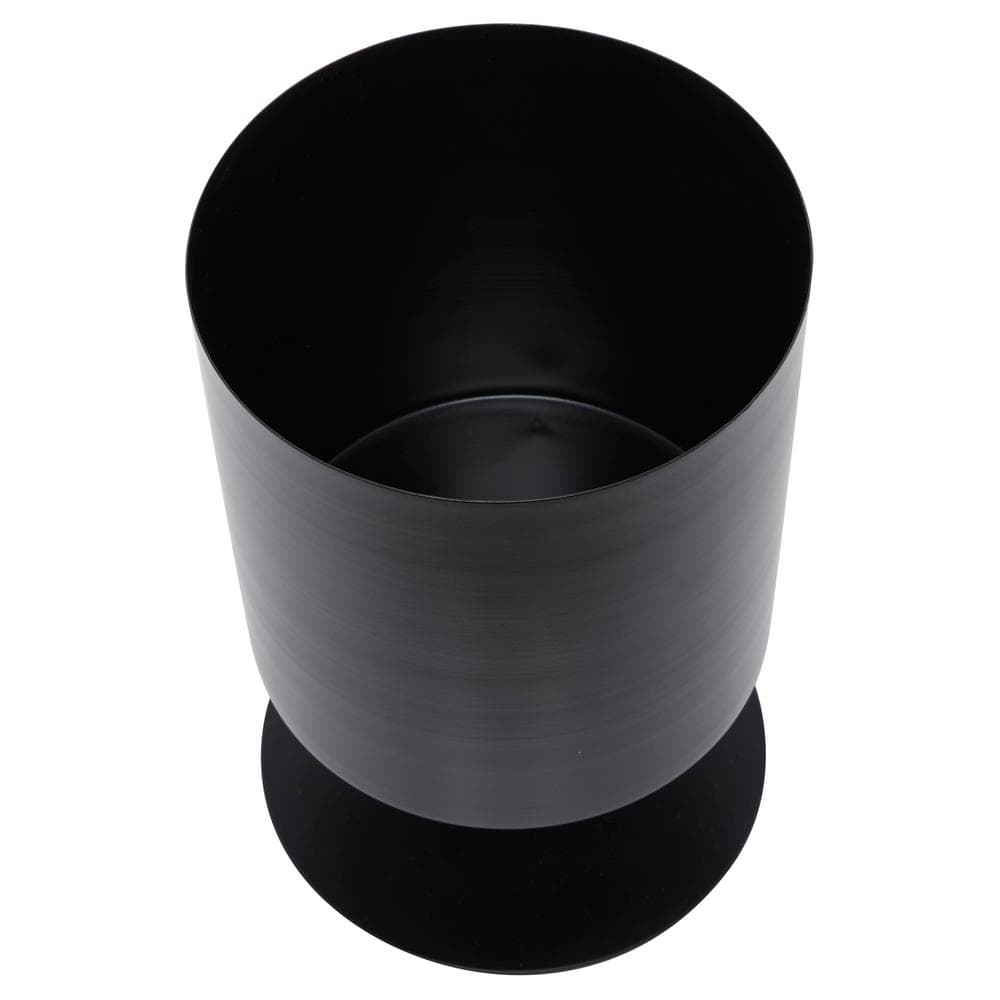Black Metal Modern Round Planter with Stand, Set of 3