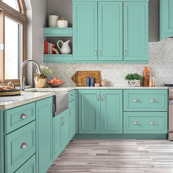 1 qt. #P440-3 Fish Pond Satin Enamel Interior/Exterior Cabinet, Door & Trim Paint