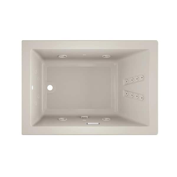 SOLNA 60 in. x 42 in. Rectangular Whirlpool Bathtub with Left Drain in Oyster