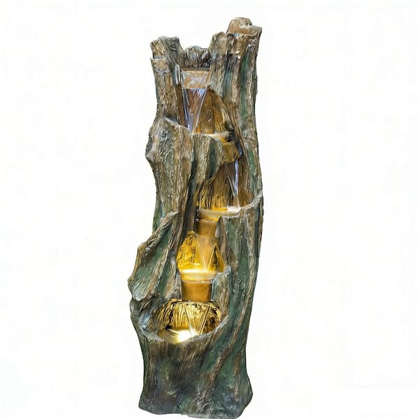 37.40 x 21.85 x 21.85 in. White Polyresin Garden Cascade Water