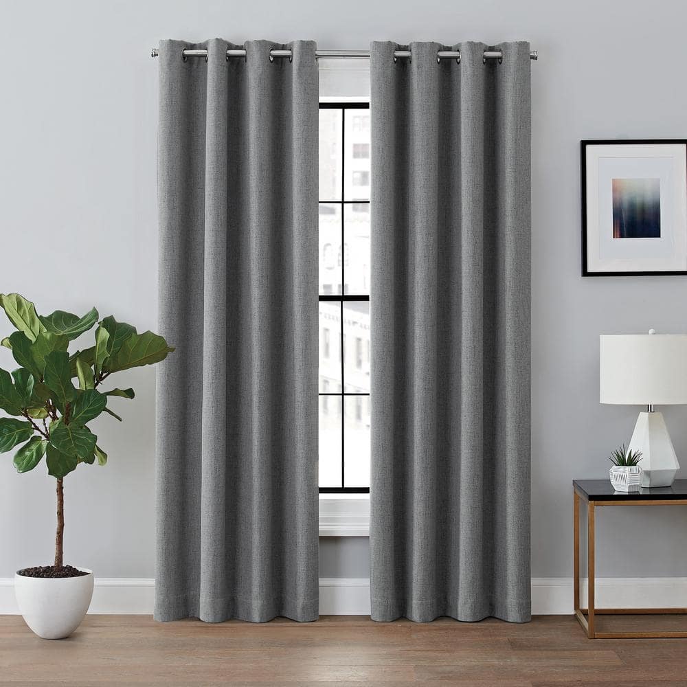 Best Home Fashion Dark Grey Grommet Blackout Curtain - 80 in. W x 108 in. L  GROM_WIDE-80X108-DK.GREY - The Home Depot