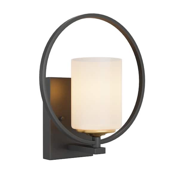 aiwen Modern 1-Light 10.23 in. Wall Sconce Dimmable Wall Lighting with White Frosted Glass Shade