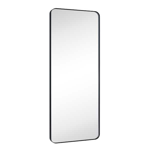 Kengston 20 in. W x 55 in. H Rectangular Stainless Steel Metal Framed Wall Mounted Bathroom Vanity Mirror in Matt Black