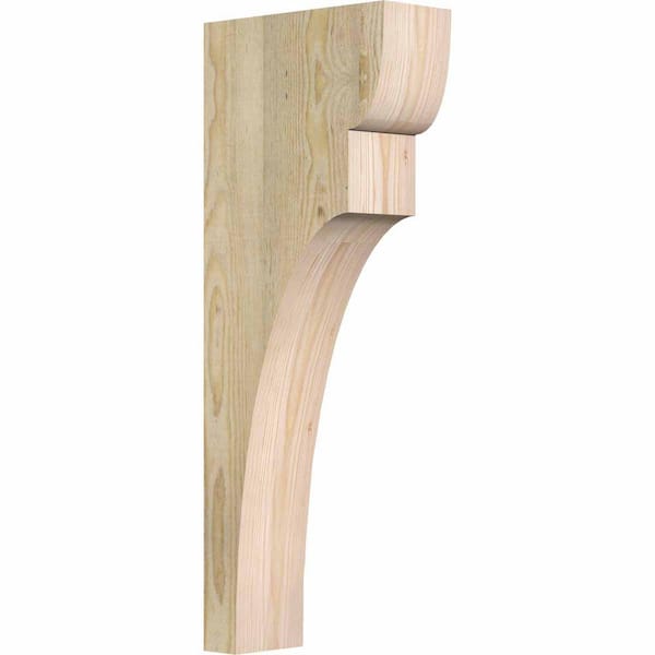 Ekena Millwork 4 in. x 10 in. x 26 in. Douglas Fir Yorktown Rough Sawn Corbel