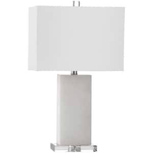 Martin 24 in. Marble Table Lamp with Off-White Shade