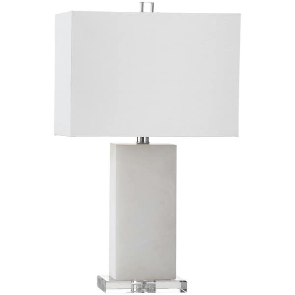 SAFAVIEH Martin 24 in. Marble Table Lamp with Off-White Shade