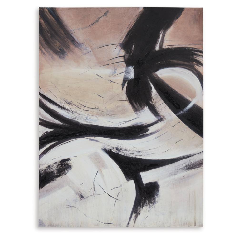 Large Abstract Black and Brown Canvas Wall Art