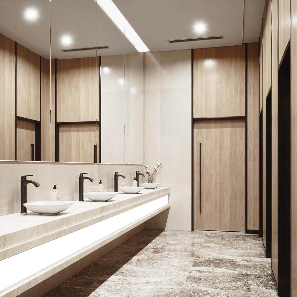 Elegant Matte White 13.75'' Square Stone Vessel Bathroom Sink