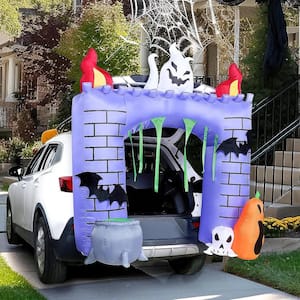 6 ft. Multi-Color Halloween Inflatable Haunted Castle Made of Polyester