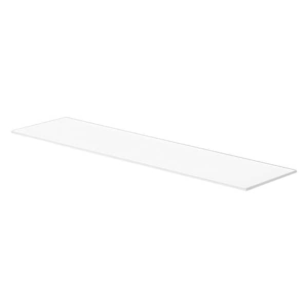 Dolle GLASSLINE 31.5 in. W x 7.9 in. D x 0.31 in. White Glass Decorative Wall Shelf without Brackets