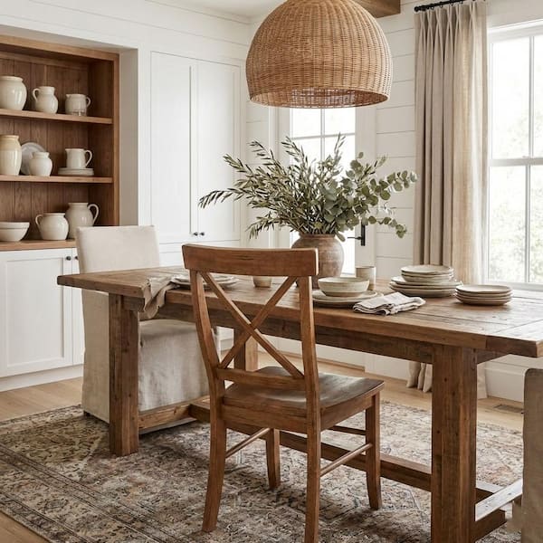 Alexa Distressed Oak X Back Dining Side Chair (Set of 2)