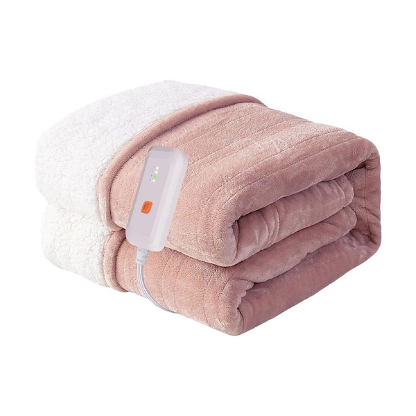 Serta Fleece to Sherpa Dark Grey Fleece Electric Throw Blanket