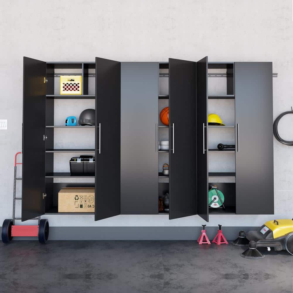 Prepac Black Large Adjustable Shelving Storage Cabinet