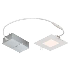 Slim Square 4 in. 4000K Cool White New Construction and Remodel IC Rated Recessed Integrated LED Kit for shallow ceiling