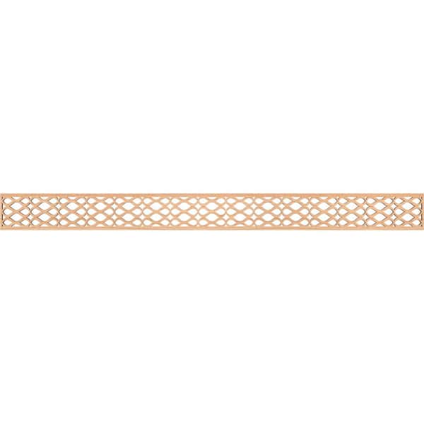 Ekena Millwork Somerset Fretwork 0.25 in. D x 46.375 in. W x 4 in. L Hickory Wood Panel Moulding