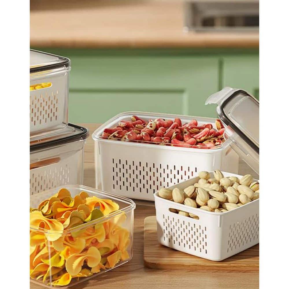 6 Piece BPA-Free Leakproof Stackable Plastic Fruit Storage Containers with Removable Colanders Set price history on PriceWatchPro