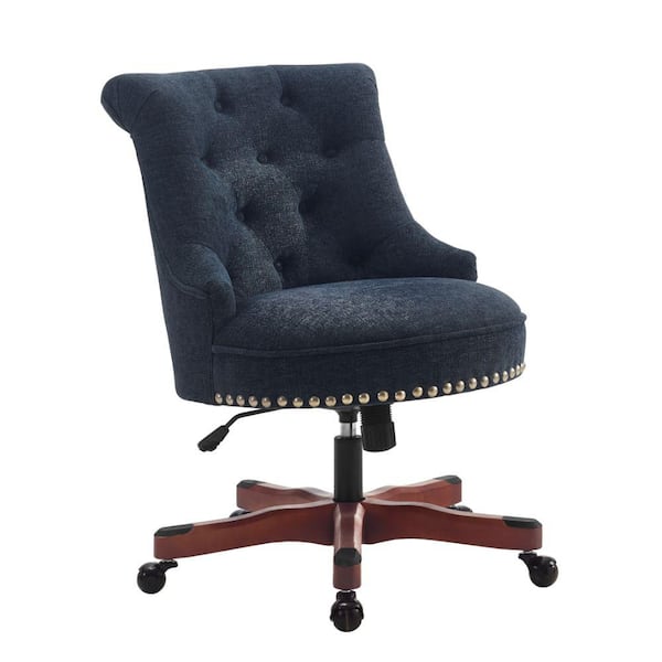 navy tufted office chair