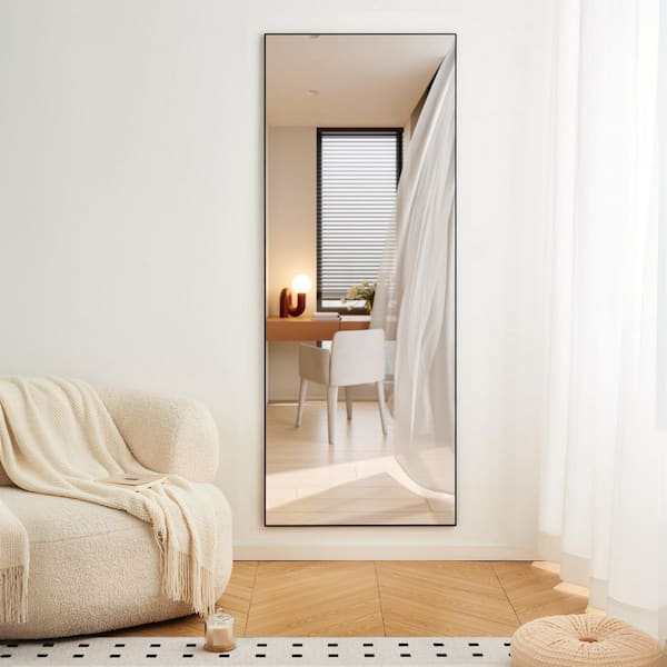 31 in. W x 70 in. H Rectangular Framed Full Length Wall Bathroom Vanity Mirror in Black