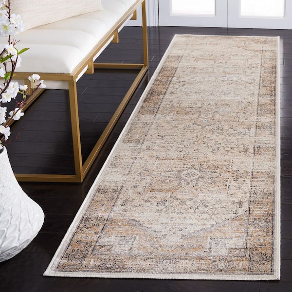 Atlas 2 ft. x 8 ft. Camel/Stone Antique Medallion Runner Rug